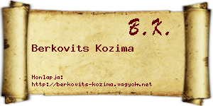 Berkovits Kozima névjegykártya